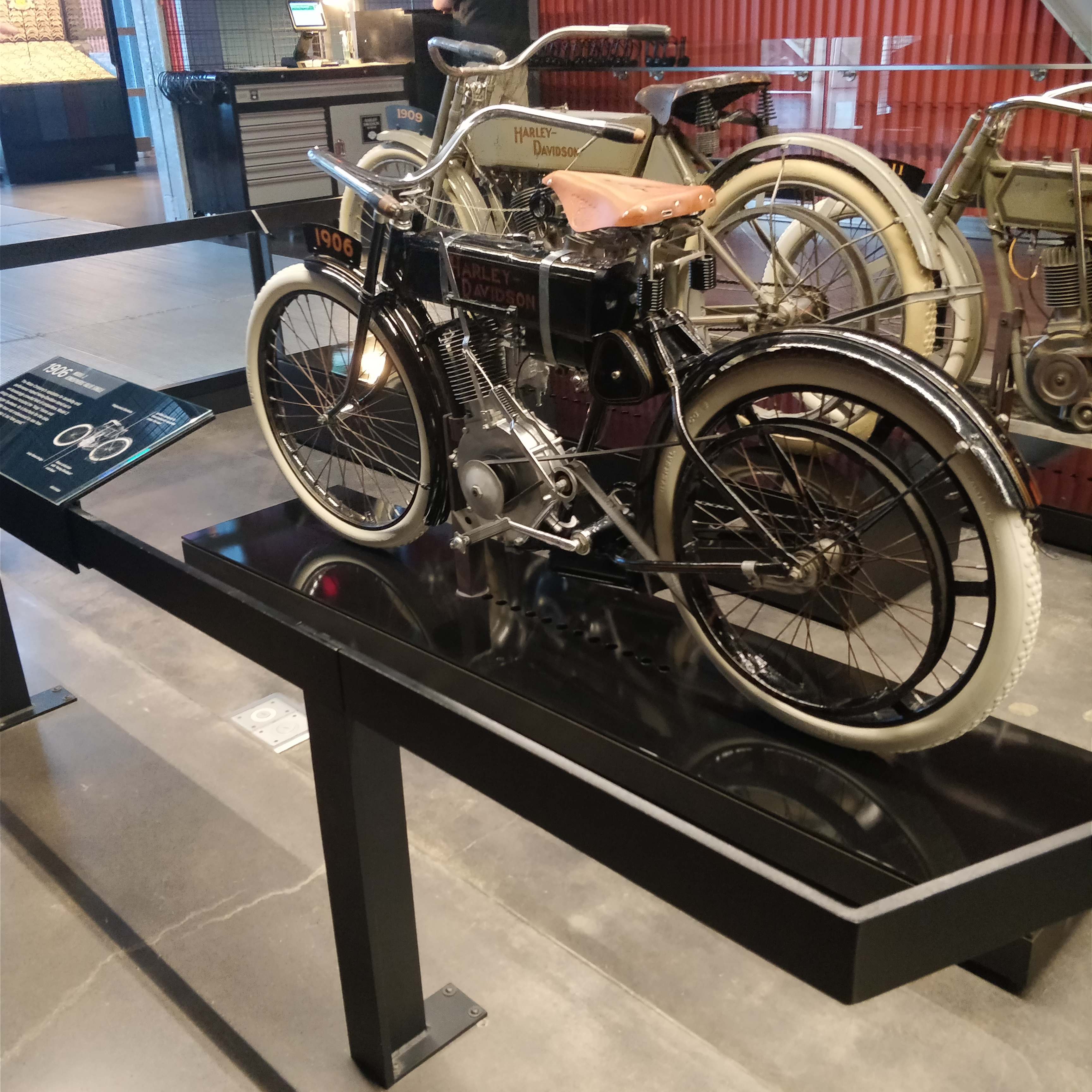 Old Harley Davidson bike in Milwaukee Museum