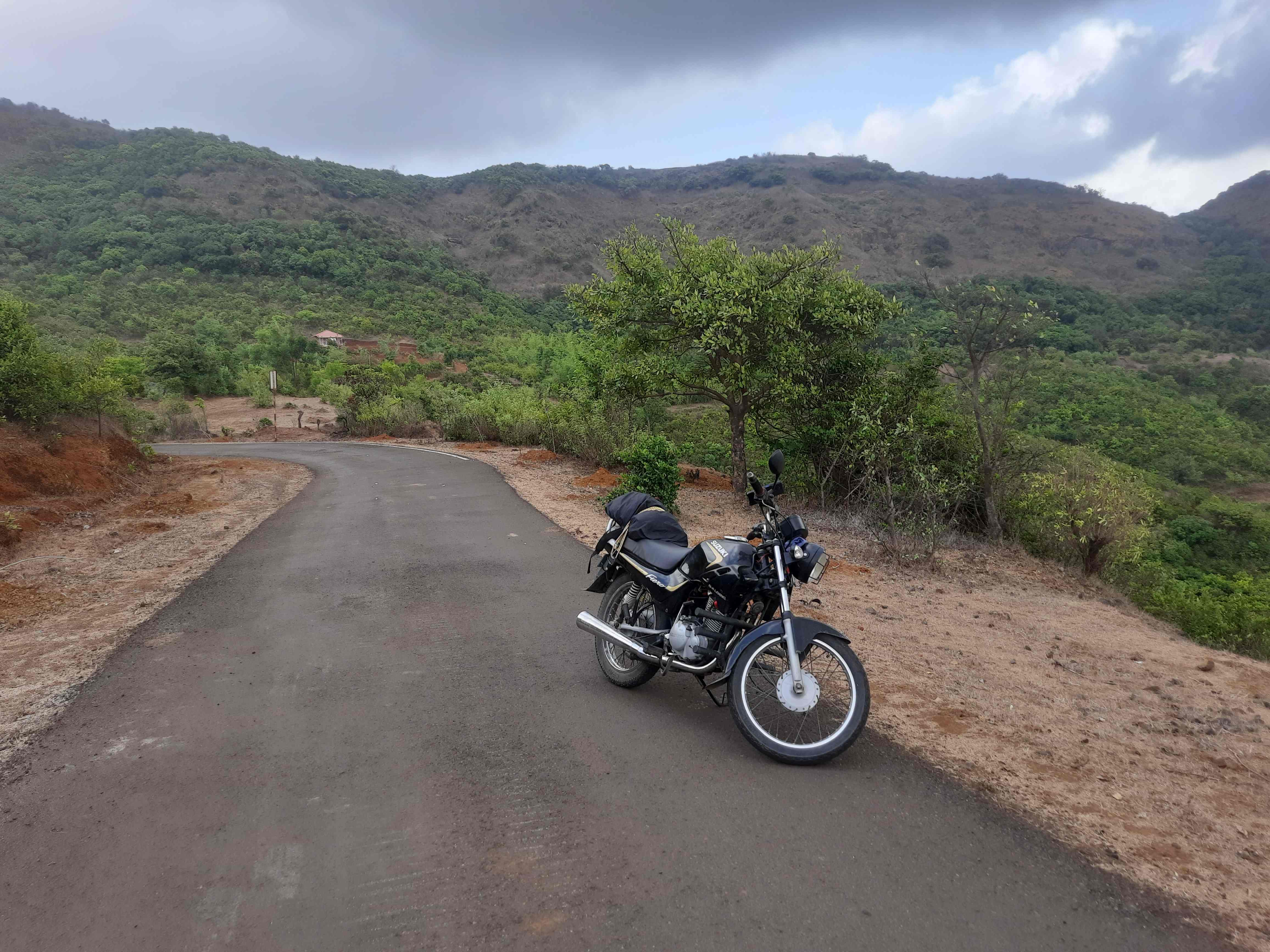 Photo of bike standing near Sahyadri hills