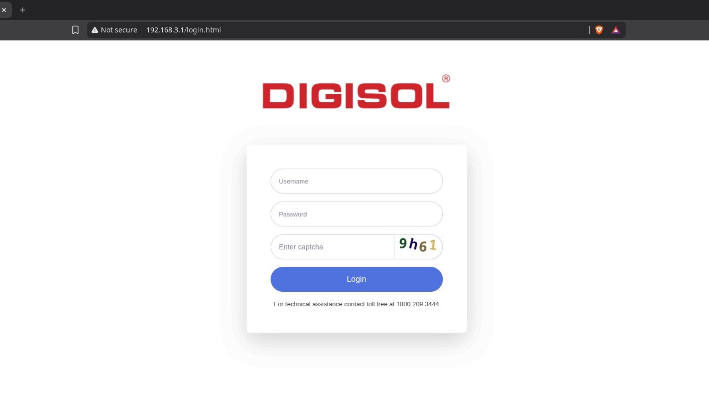 ONT / Router Login Screen